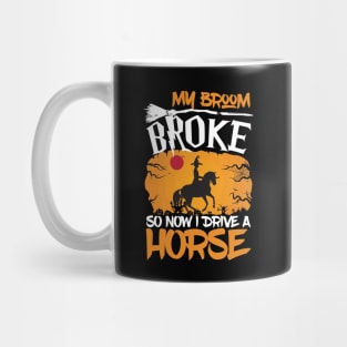 Funny Horse Riding Halloween Cowboy Cowgirl Witch Costume Mug